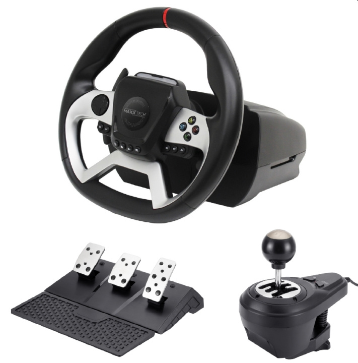 Maxx Tech Pro FF Racing Wheel Kit (ratt, 3-pedalssats och växelspak) - PS4/PC/ XBOX i gruppen DATORER & KRINGUTRUSTNING / Gaming / Gaming-tillbehör hos TP E-commerce Nordic AB (C93140)