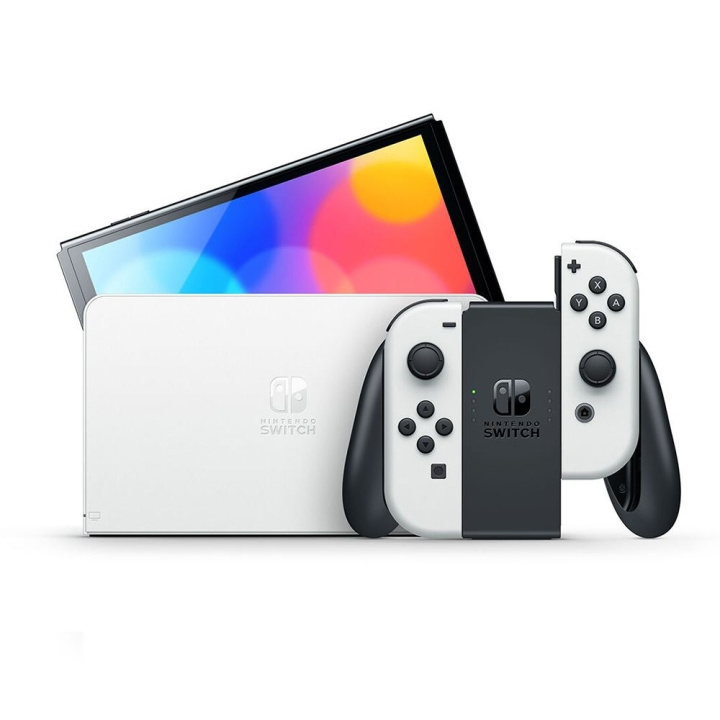 Nintendo Switch OLED-konsol med Joy-Con Svart & Vit i gruppen HEMELEKTRONIK / Spelkonsoler & Tillbehör / Nintendo Switch hos TP E-commerce Nordic AB (C93246)