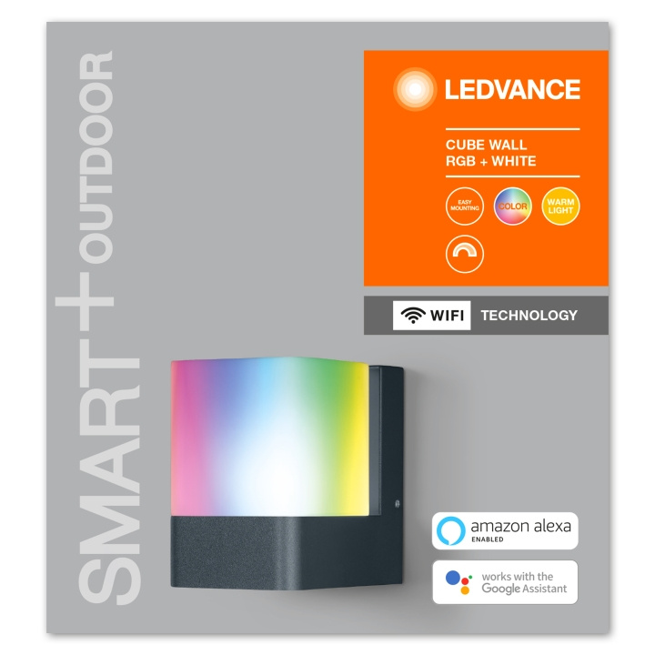 LEDVANCE Smart+ Utomhuslampa Cube RGBW Vägglampa - WiFi i gruppen HEM, HUSHÅLL & TRÄDGÅRD / Smarta hem / Smart belysning hos TP E-commerce Nordic AB (C93339)