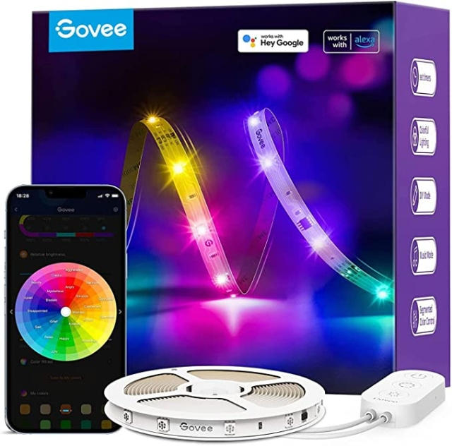 Govee RGBIC Basic Wi-Fi + Bluetooth LED-lampor (10 meter) i gruppen HEM, HUSHÅLL & TRÄDGÅRD / Smarta hem / Smart belysning hos TP E-commerce Nordic AB (C93360)