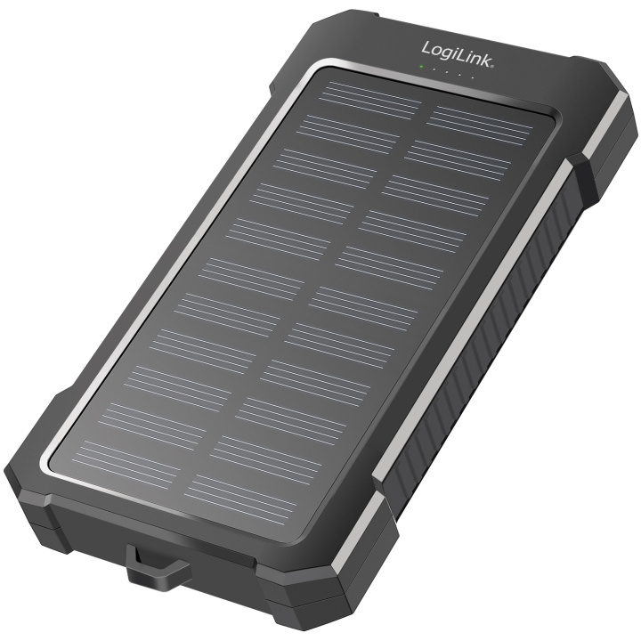 LogiLink Solcells-Powerbank 10.000mAh 2xUSB-A + USB-C in/ut 12W i gruppen SMARTPHONE & SURFPLATTOR / Laddare & Kablar / Powerbanks hos TP E-commerce Nordic AB (C93485)