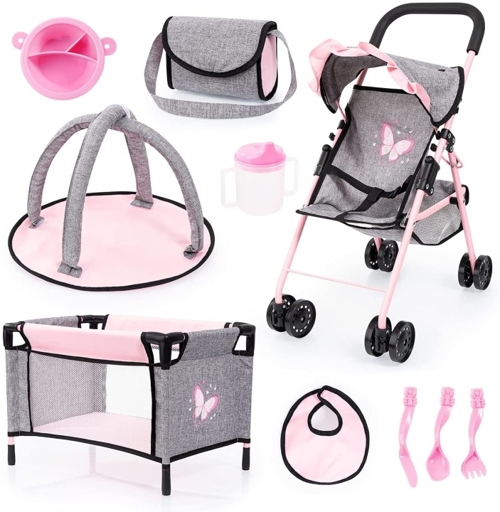 Bayer Buggy-set med fjärilar (21533AB) i gruppen LEKSAKER, BARN- & BABYPRODUKTER / Leksaker / Dockor & Tillbehör hos TP E-commerce Nordic AB (C93651)