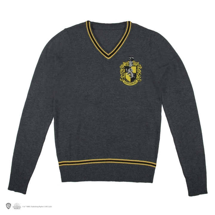 Harry Potter Hufflepuff - Grå stickad tröja - Small i gruppen SPORT, FRITID & HOBBY / Accessoarer / T-shirts & Tröjor hos TP E-commerce Nordic AB (C93677)