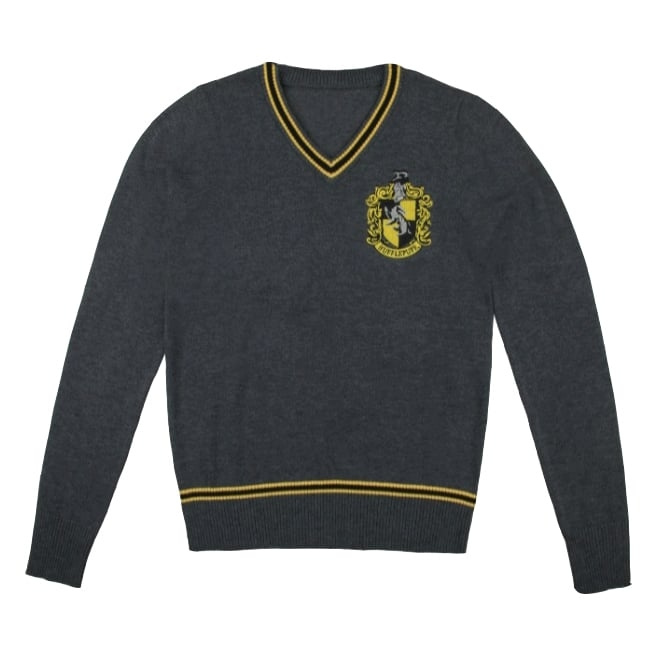 Harry Potter Hufflepuff - Grå stickad tröja - Large i gruppen SPORT, FRITID & HOBBY / Accessoarer / T-shirts & Tröjor hos TP E-commerce Nordic AB (C93678)