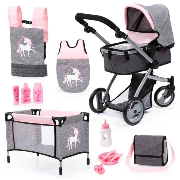 Bayer Dolls Pram lekset - Rosa / Grå (18333AC) i gruppen LEKSAKER, BARN- & BABYPRODUKTER / Leksaker / Dockor & Tillbehör hos TP E-commerce Nordic AB (C93977)