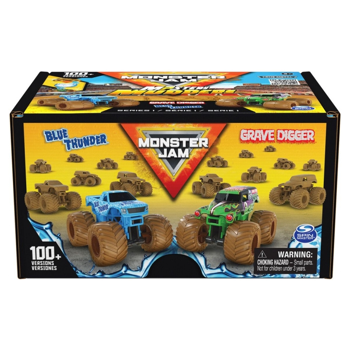 Monster Jam 1:64 Mystery Mudders - 2-pack (6067514) i gruppen LEKSAKER, BARN- & BABYPRODUKTER / Leksaker / Leksaksbilar & andra fordon hos TP E-commerce Nordic AB (C94011)