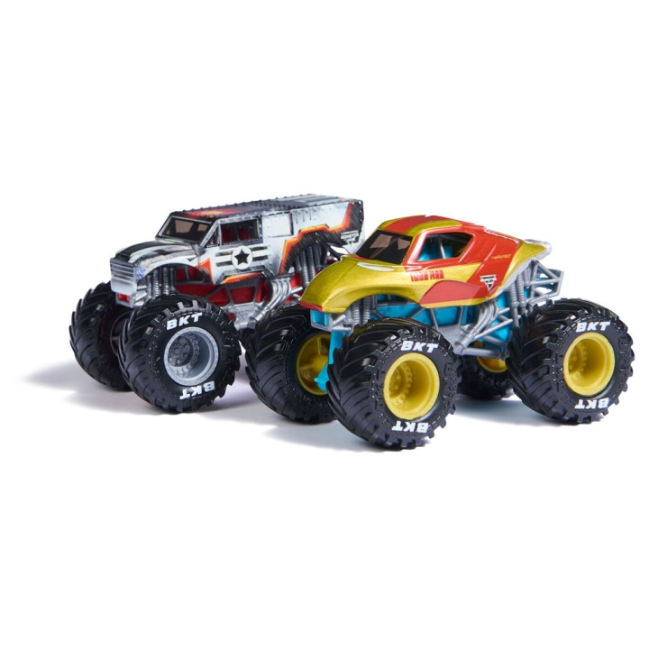 Monster Jam 1:64 Marvel 2-pack - Iron: Krigsmaskin (6071941) i gruppen LEKSAKER, BARN- & BABYPRODUKTER / Leksaker / Leksaksbilar & andra fordon hos TP E-commerce Nordic AB (C94211)