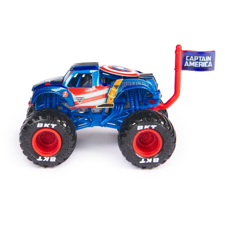 Monster Jam 1:64 Marvel singelpaket - Captain America (6071333) i gruppen LEKSAKER, BARN- & BABYPRODUKTER / Leksaker / Leksaksbilar & andra fordon hos TP E-commerce Nordic AB (C94213)