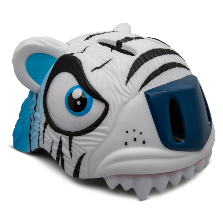 Crazy Safety Tiger Cykelhjälm - Vit (49-55cm) (100101-03-01) i gruppen SPORT, FRITID & HOBBY / Sportutrustning / Cykeltillbehör / Hjälmar hos TP E-commerce Nordic AB (C94513)