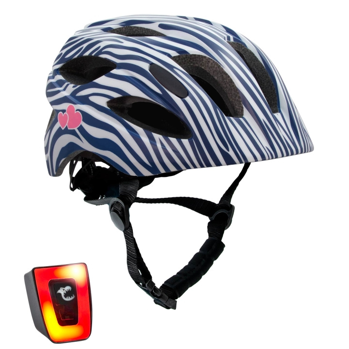 Crazy Safety Stripes cykelhjälm - mörkblå (54-58 cm) (160101-02-01) i gruppen SPORT, FRITID & HOBBY / Sportutrustning / Cykeltillbehör / Hjälmar hos TP E-commerce Nordic AB (C94578)