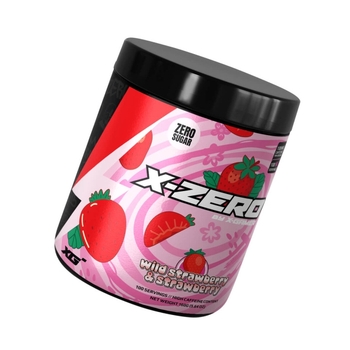 X-GAMER Energidryckspulver X-Zero 160 gram Wild Strawberry & Strawberry i gruppen DATORER & KRINGUTRUSTNING / Gaming / Energidryck för Gamers hos TP E-commerce Nordic AB (C94705)