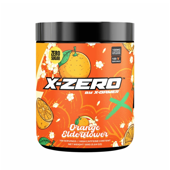 X-GAMER Energidryckspulver X-Zero 160 gram Orange Elderflower i gruppen DATORER & KRINGUTRUSTNING / Gaming / Energidryck för Gamers hos TP E-commerce Nordic AB (C94715)