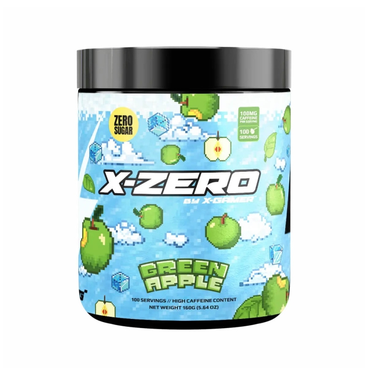 X-GAMER Energidryckspulver X-Zero 160 gram Green Apple i gruppen DATORER & KRINGUTRUSTNING / Gaming / Energidryck för Gamers hos TP E-commerce Nordic AB (C94718)