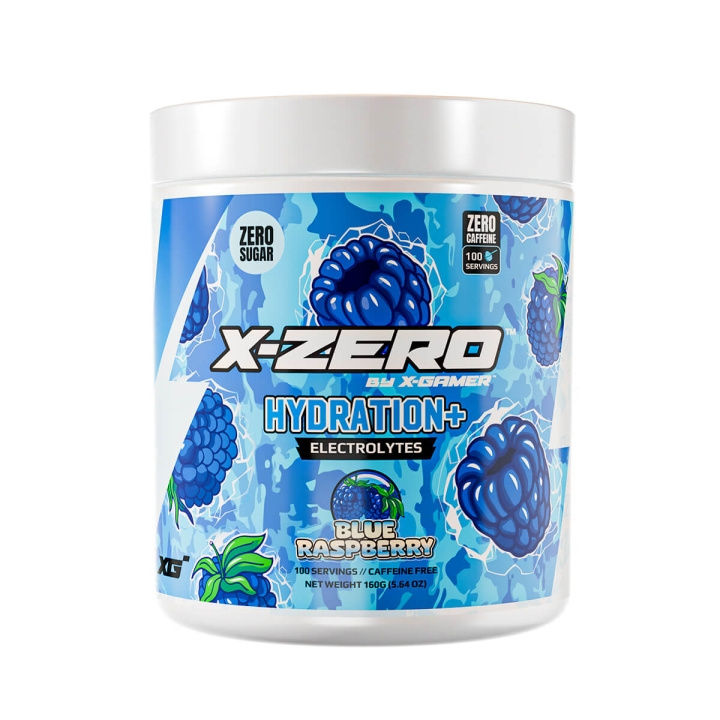 X-GAMER Energidryckspulver X-Zero Hydration+ 160 gram Blue Raspberry i gruppen DATORER & KRINGUTRUSTNING / Gaming / Energidryck för Gamers hos TP E-commerce Nordic AB (C94722)