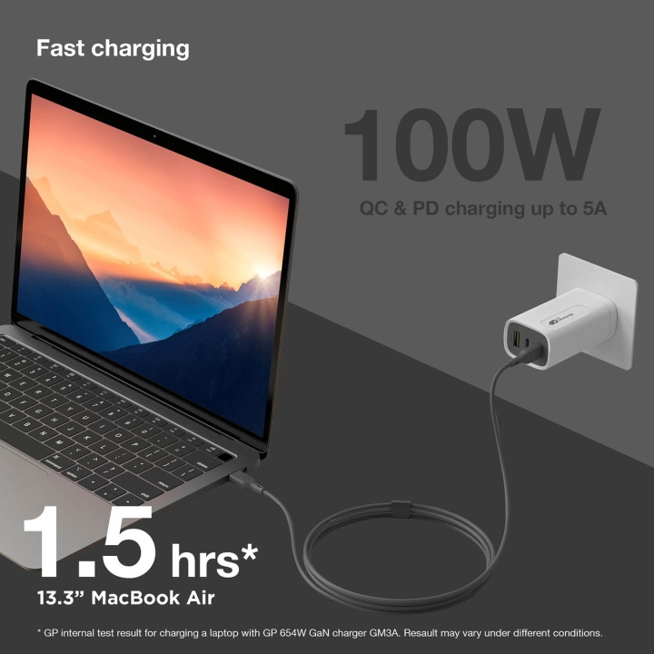 GP Kabel USB-C Till USB-C 100W CC2P 2m i gruppen DATORER & KRINGUTRUSTNING / Datorkablar / USB-kablar / USB-C hos TP E-commerce Nordic AB (C94730)