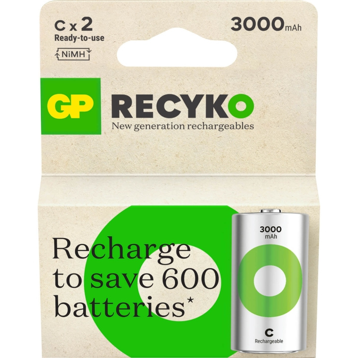 GP Batteri Recyko NiMH C HR14 3000mAh 2-Pack i gruppen HEMELEKTRONIK / Batterier & Laddare / Batterier / Övriga hos TP E-commerce Nordic AB (C94759)