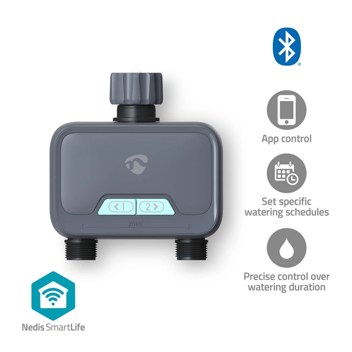 Nedis SmartLife Vattenkontroll | Bluetooth® | Batteridriven | IP54 | Maximalt vattentryck: 8 Bar | Android™ / IOS i gruppen HEM, HUSHÅLL & TRÄDGÅRD / Trädgårdsprodukter / Trädgårdsredskap hos TP E-commerce Nordic AB (C94829)