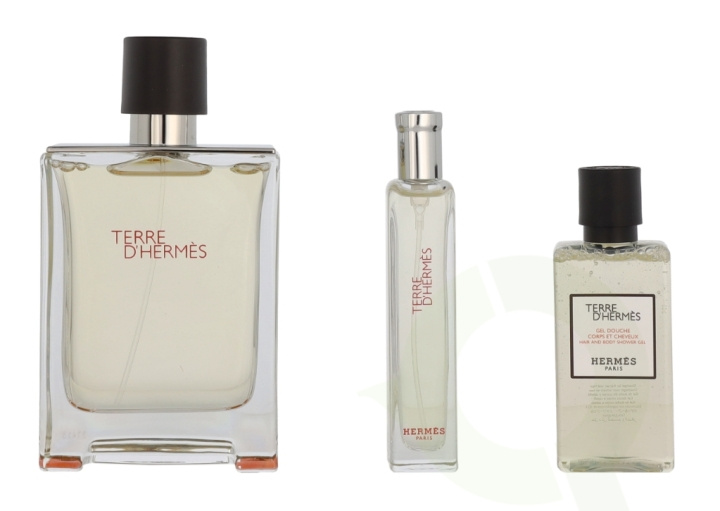 Hermes Terre D\'Hermes Giftset 155 ml Edt Spray 100ml/Edt Spray 15ml/Shower Gel 40ml i gruppen SKÖNHET & HÄLSA / Presentkit / Presentkit För Honom hos TP E-commerce Nordic AB (C95006)