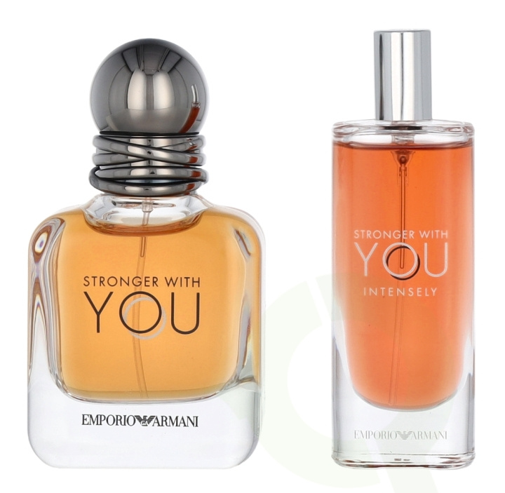 Armani Stronger With You Giftset 45 ml Edt Spray 30ml/Edp Spray 15ml i gruppen SKÖNHET & HÄLSA / Presentkit / Presentkit För Honom hos TP E-commerce Nordic AB (C95011)