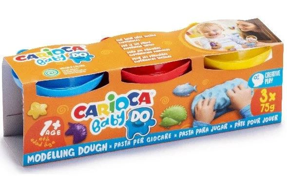 CARIOCA Baby Dough, Modelleringsvax (3x75gr.) (809445) i gruppen LEKSAKER, BARN- & BABYPRODUKTER / Leksaker / Pyssel hos TP E-commerce Nordic AB (C95364)