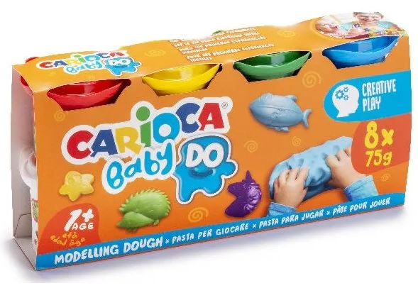 CARIOCA Baby Dough, Modelleringsvax (8x75gr.) (809446) i gruppen LEKSAKER, BARN- & BABYPRODUKTER / Leksaker / Pyssel hos TP E-commerce Nordic AB (C95365)