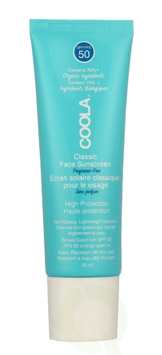 Coola Classic Sunscreen Face Moisturizer SPF50 50 ml Fragrance-Free i gruppen SKÖNHET & HÄLSA / Hudvård / Solskydd & Tanning / Solskydd hos TP E-commerce Nordic AB (C95660)