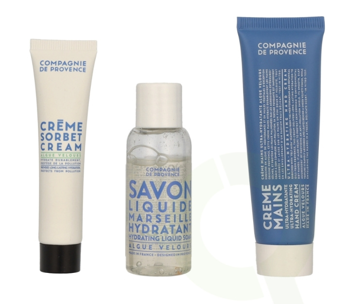 Compagnie De Provence Velvet Seaweed Discovery Kit 75 ml Marseille Liquid Soap 30ml/Hand Cream 30ml/Sorbet Cream 15ml i gruppen SKÖNHET & HÄLSA / Manikyr/Pedikyr / Handkräm hos TP E-commerce Nordic AB (C95685)