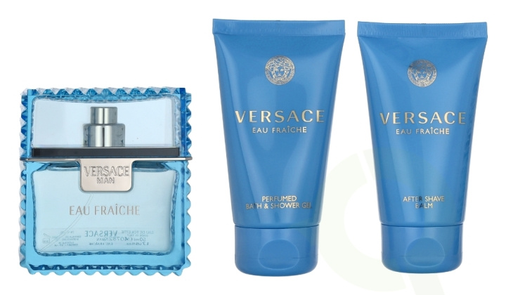 Versace Man Eau Fraiche Giftset 150 ml Edp Spray 50ml/Body Lotion 50ml/Shower Gel 50ml i gruppen SKÖNHET & HÄLSA / Presentkit / Presentkit För Honom hos TP E-commerce Nordic AB (C95716)