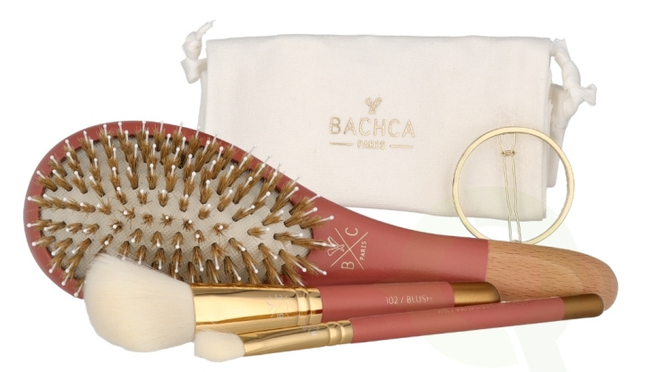 Bachca Paris The Essentials Hair Terracotta Set 5 piece 1x Large Boar & Nylon Hair Brush/1x Blush Brush/1x Contour Shader Brush/ 1x Round Clip/1x Cotton Pouch i gruppen SKÖNHET & HÄLSA / Presentkit / Presentkit För Henne hos TP E-commerce Nordic AB (C95748)