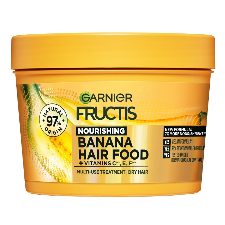 Garnier Fructis Hair Food Banana Mask - 400ml i gruppen SKÖNHET & HÄLSA / Hår & Styling / Hårvårdsprodukter / Hårinpackning hos TP E-commerce Nordic AB (C96799)