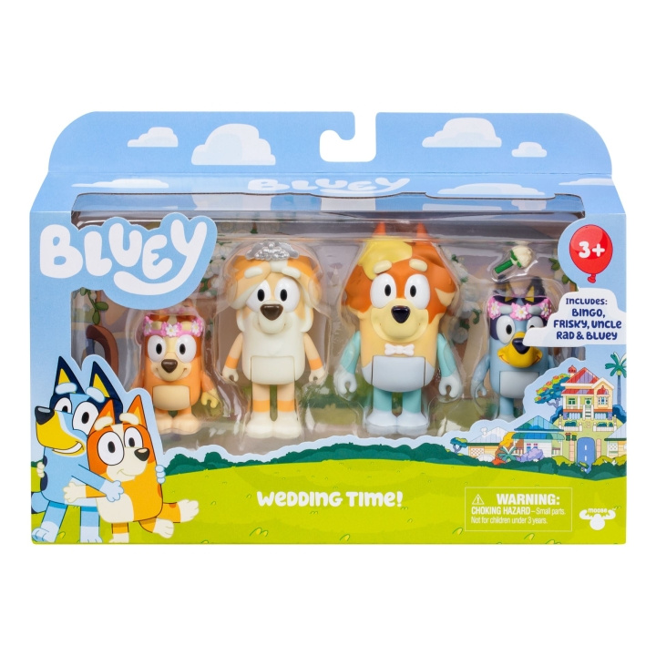 Bluey Figur 4pk Specialuppsättning-vigsel (90268) i gruppen LEKSAKER, BARN- & BABYPRODUKTER / Leksaker / Figurer, Miniatyrer & tillbehör hos TP E-commerce Nordic AB (C97066)