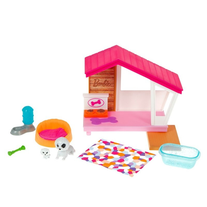 Barbie Minihundkoja med husdjur lekset (GRG78) i gruppen LEKSAKER, BARN- & BABYPRODUKTER / Leksaker / Dockor & Tillbehör hos TP E-commerce Nordic AB (C97132)