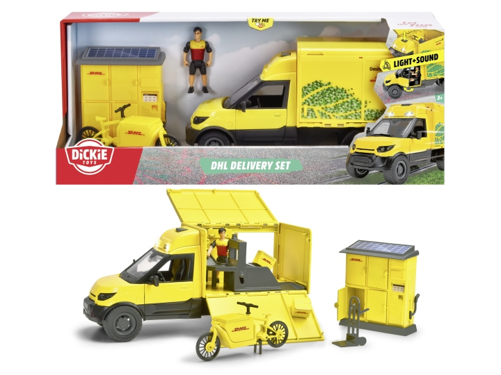 Dickie Toys DHL Delivery Set (203747020) i gruppen LEKSAKER, BARN- & BABYPRODUKTER / Leksaker / Leksaksbilar & andra fordon hos TP E-commerce Nordic AB (C97512)