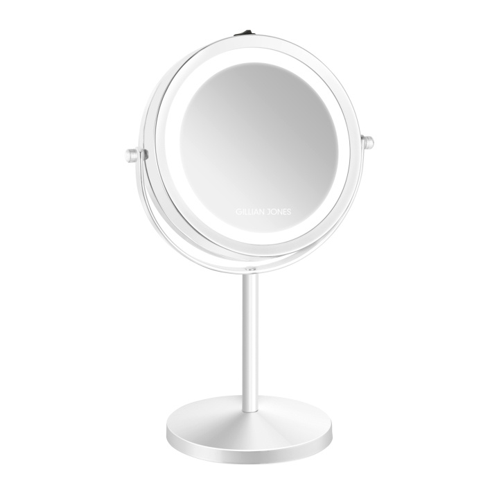 Gillian Jones Bordsspegel med LED-ljus & x10-förstoring - Vit - 17,5 cm diameter, 32 cm höjd i gruppen SKÖNHET & HÄLSA / Makeup / Sminkspeglar hos TP E-commerce Nordic AB (C97717)