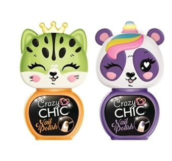 Crazy Chic Nagellack Lovely Animals - Lila & Orange (18842) i gruppen LEKSAKER, BARN- & BABYPRODUKTER / Leksaker / Maskeradkläder hos TP E-commerce Nordic AB (C97910)