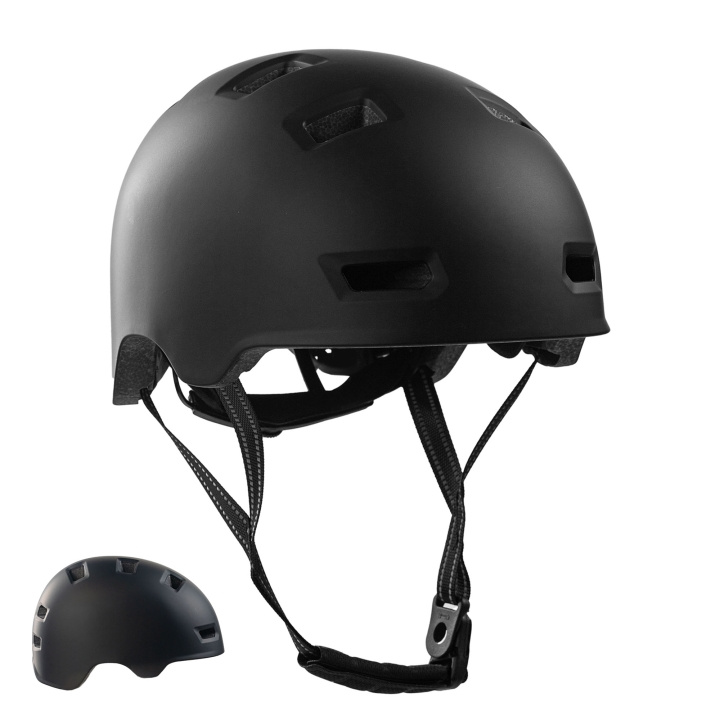 Crazy Safety All Black-hjälm - L (57-61cm) i gruppen SPORT, FRITID & HOBBY / Sportutrustning / Cykeltillbehör / Hjälmar hos TP E-commerce Nordic AB (C98027)