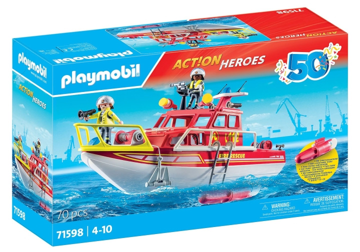 Playmobil 50YR Brandräddningsbåt (71598) i gruppen LEKSAKER, BARN- & BABYPRODUKTER / Leksaker / Lekset hos TP E-commerce Nordic AB (C99278)