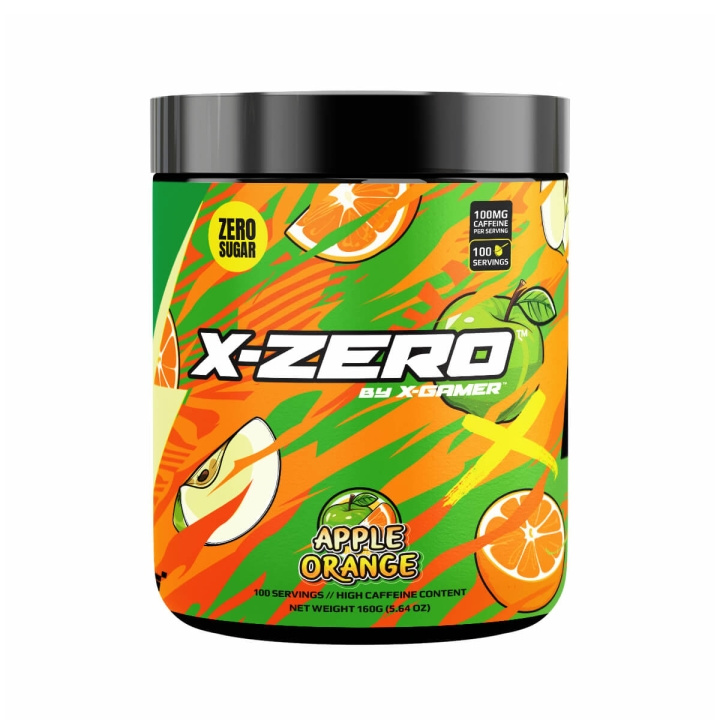 X-GAMER Energidryckspulver X-Zero 160 gram Apple Orange i gruppen DATORER & KRINGUTRUSTNING / Gaming / Energidryck för Gamers hos TP E-commerce Nordic AB (C99552)