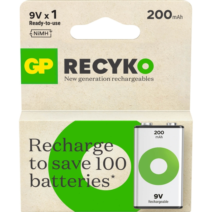 GP Batteri Recyko NiMH 9V 200mAh 1-Pack i gruppen HEMELEKTRONIK / Batterier & Laddare / Batterier hos TP E-commerce Nordic AB (C99554)