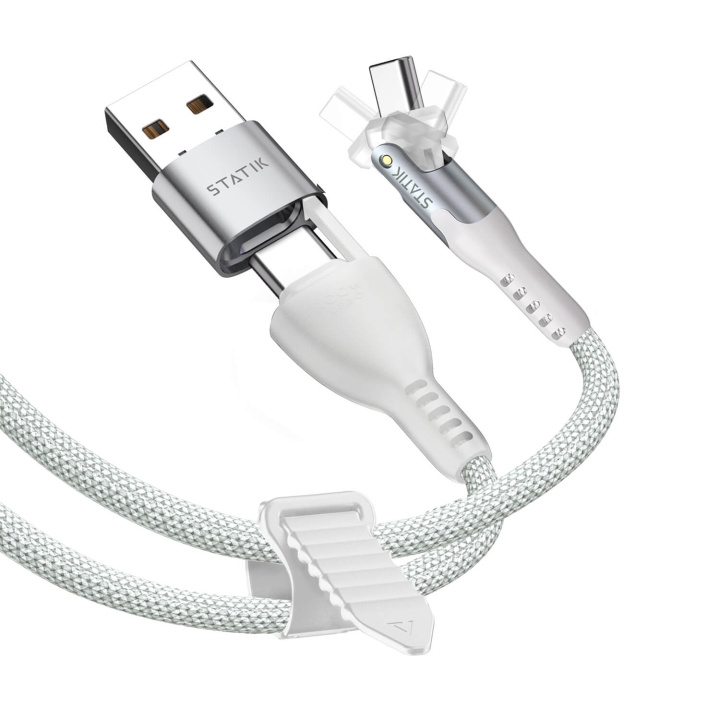 STATIK Kabel PowerPivot Pro Nylonflätad USB-C Till USB-C Vit 1m i gruppen DATORER & KRINGUTRUSTNING / Datorkablar / USB-kablar / USB-C hos TP E-commerce Nordic AB (C99563)