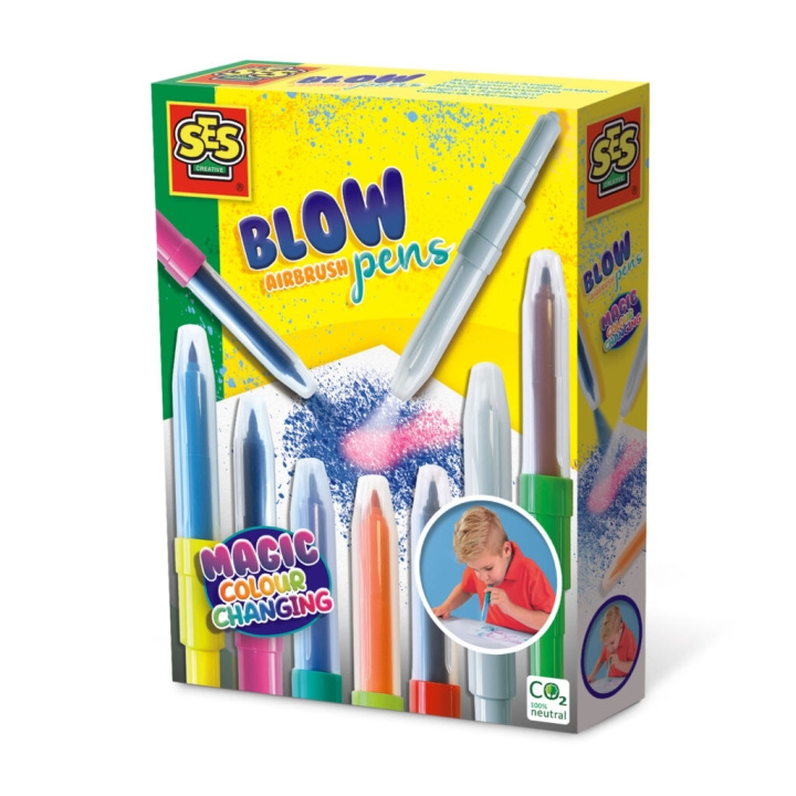 SES Creative Blow Pens - Airbrush Magic Colours - (S00283) i gruppen LEKSAKER, BARN- & BABYPRODUKTER / Leksaker / Pyssel hos TP E-commerce Nordic AB (D00407)