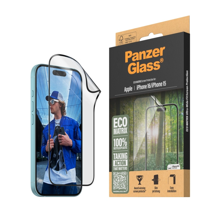 PanzerGlass Skärmskydd MATRIX - iPhone 16 - Ultra Wide Fit i gruppen SMARTPHONE & SURFPLATTOR / Mobilskydd / Apple / iPhone 16 hos TP E-commerce Nordic AB (D00485)