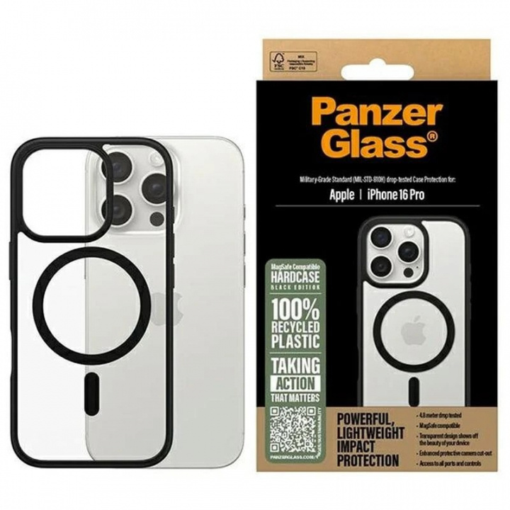 PanzerGlass HardCase MagSafe - iPhone 16 Pro - Svart i gruppen SMARTPHONE & SURFPLATTOR / Mobilskydd / Apple / iPhone 16 hos TP E-commerce Nordic AB (D00516)