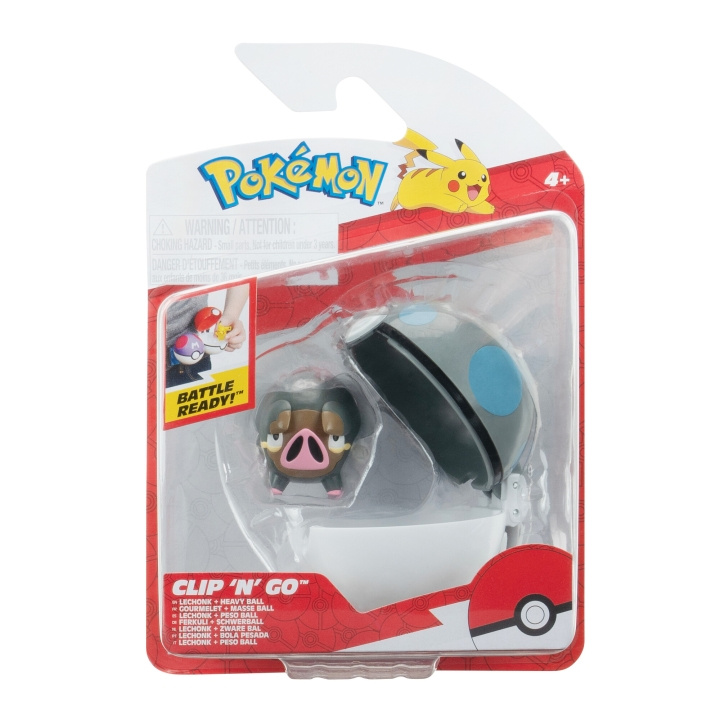 Pokémon Clip N Go Lechonk With Heavy Ball (PKW3633) i gruppen LEKSAKER, BARN- & BABYPRODUKTER / Leksaker / Figurer, Miniatyrer & tillbehör hos TP E-commerce Nordic AB (D00777)