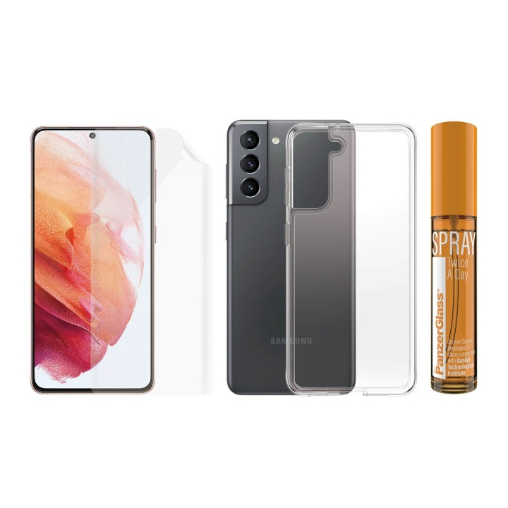 PanzerGlass Galaxy S21 Hygiene Pack (TPU, ClearCase, 30 ml Spray) i gruppen SMARTPHONE & SURFPLATTOR / Mobilskydd / Samsung hos TP E-commerce Nordic AB (D00788)