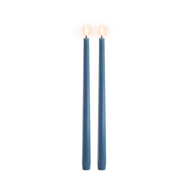 Uyuni LED sim stearinljus 2-pack - Hazy blue, Smooth - 2,3x32 cm (UL-TA-HB02332-2) i gruppen HEMELEKTRONIK / Belysning / Övrig belysning hos TP E-commerce Nordic AB (D00994)