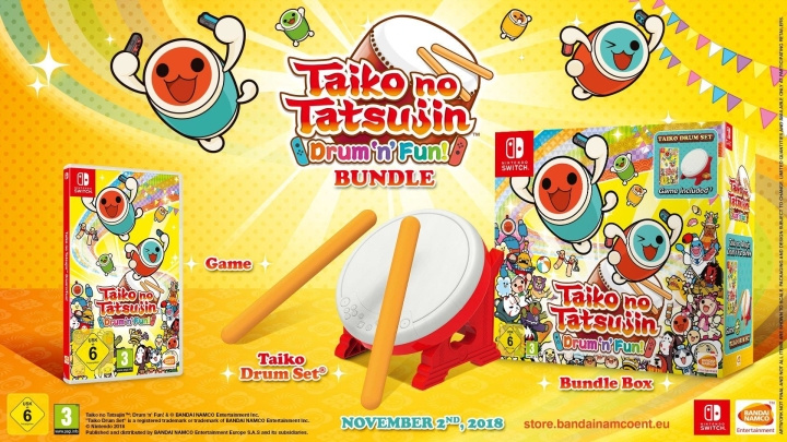 Taiko no Tatsujin: Drum \'n\' Fun! Bundle (Switch) i gruppen HEMELEKTRONIK / Spelkonsoler & Tillbehör / Nintendo Switch / Spel hos TP E-commerce Nordic AB (D01189)