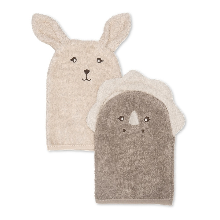 That\'s Mine Michi Wash Cloth 2 pcs Bunny & Dino i gruppen LEKSAKER, BARN- & BABYPRODUKTER / Barntextilier / Badtillbehör hos TP E-commerce Nordic AB (D01385)