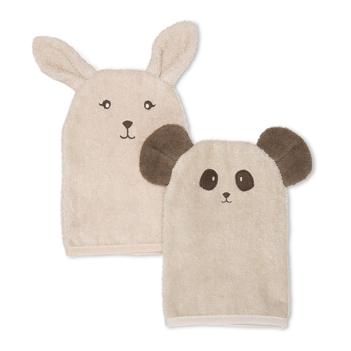 That\'s Mine Michi Wash Cloth 2 pcs Bunny & Panda i gruppen LEKSAKER, BARN- & BABYPRODUKTER / Barntextilier / Badtillbehör hos TP E-commerce Nordic AB (D01386)