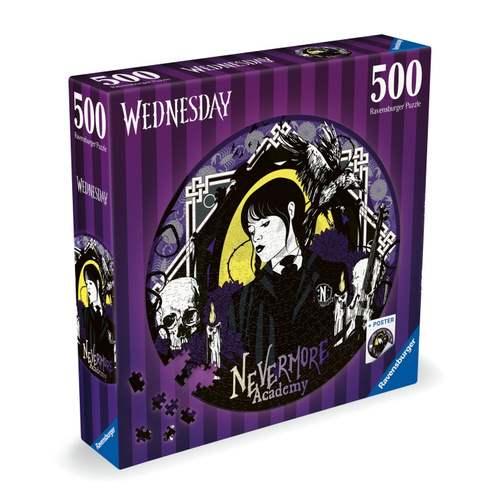 Ravensburger Pussel Onsdag Nevermore 500p (10217573) i gruppen SPORT, FRITID & HOBBY / Hobby / Pussel hos TP E-commerce Nordic AB (D01528)